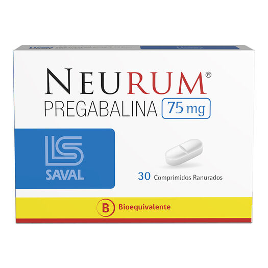 NEURUM Pregabalina 75 mg 30 comprimidos, , large image number 0