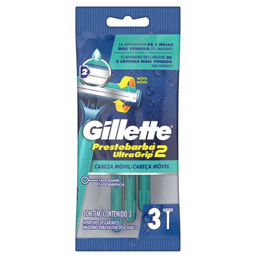 Máquina De Afeitar Desechable Gillette Prestobarba Ultragrip2 Con Cabezal Móvil, 3 Unidades, , large image number 4