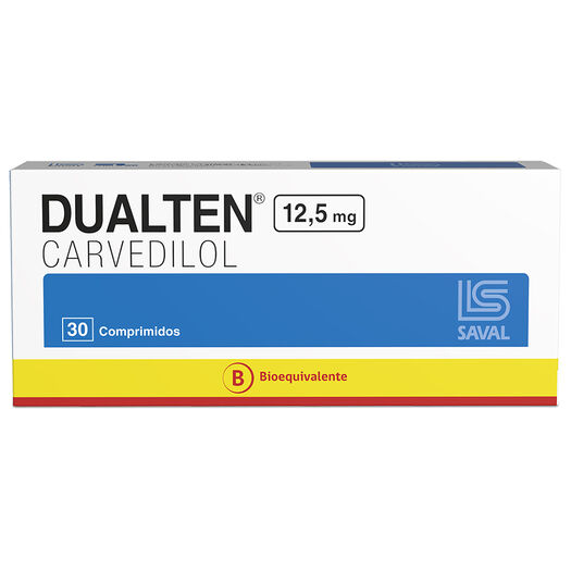  DUALTEN Carvedilol 12,5 mg 30 comprimidos, , large image number 0