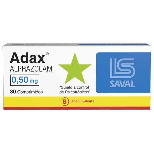 ADAX Alprazolam 0,5 mg 30 comprimidos, , large image number 0