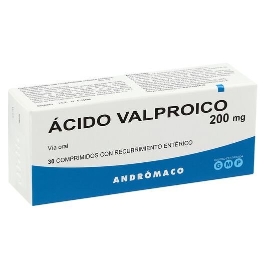 Acido Valproico 200 mg Caja 30 Comp. con Recubrimiento Enterico ANDROMACO S.A., , large image number 0