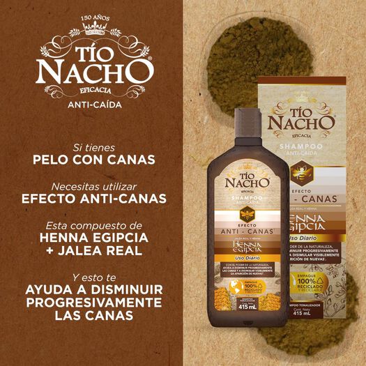 Tío Nacho Shampoo Anti-Canas Henna Egipcia 415 ML, , large image number 2