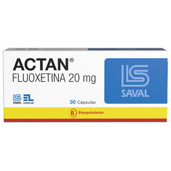 Actan Fluoxetina 20 mg 30 cápsulas