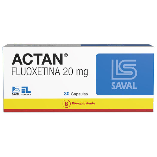 Actan Fluoxetina 20 mg 30 cápsulas, , large image number 0
