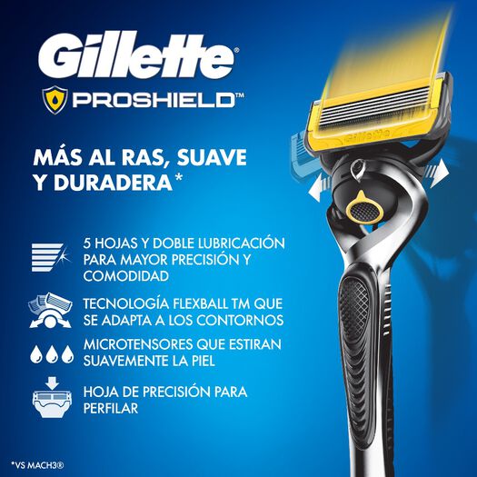 Máquina de Afeitar Gillette Proshield con 5 Cuchillas de Afeitar 1 Un, , large image number 1