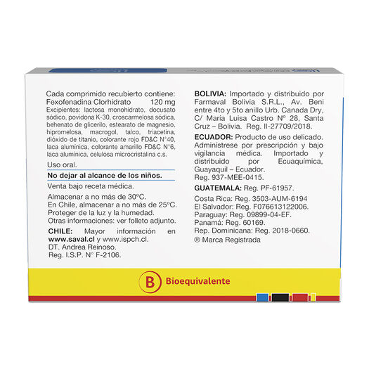  ALEXIA Fexofenadina clorhidrato 120 mg 30 comprimidos, , large image number 1