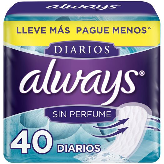 Always Protectores Diario Respirable Sin Perfume x 40 Unidades, , large image number 0
