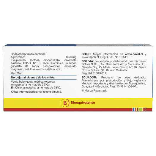 ADAX Alprazolam 0,5 mg 30 comprimidos, , large image number 1