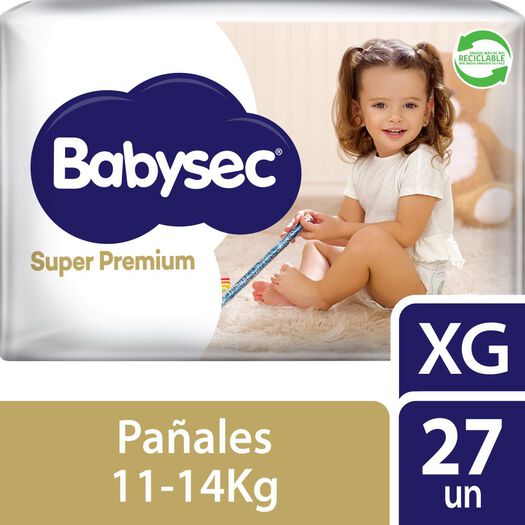 Pañal babysec super premium xg 27 Unidades, , large image number 0