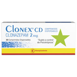  CLONEX CD Clonazepam 2 mg 30 comprimidos dispersables