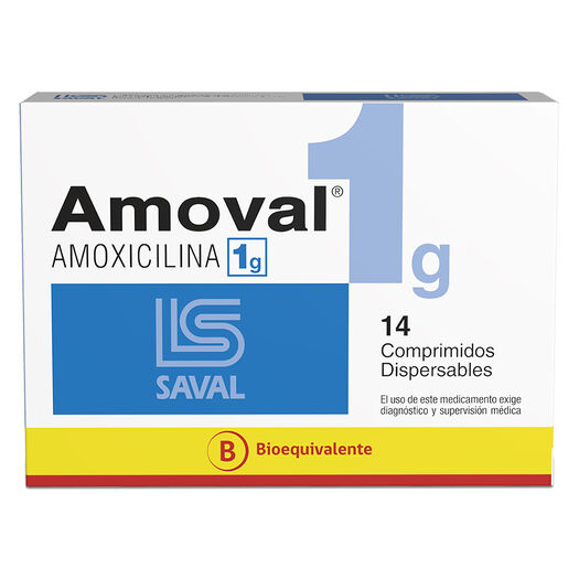 AMOVAL Amoxicilina 1 g 14 comprimidos, , large image number 0