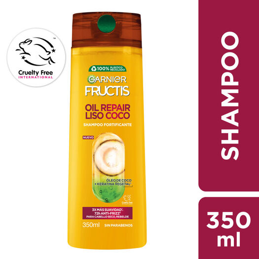 Fructis Shampoo Liso Coco x 350 mL, , large image number 0