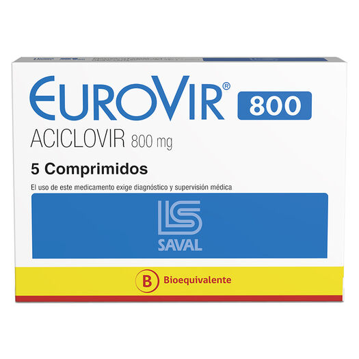 EUROVIR Aciclovir 800 mg 5 comprimidos, , large image number 0