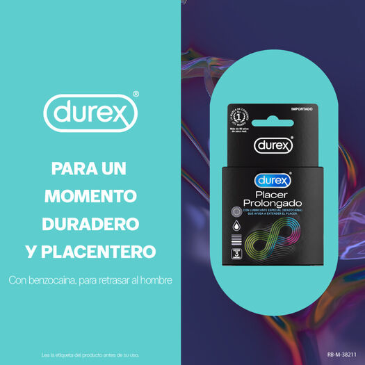 Durex Condones Placer Prolongado 3 unidades, , large image number 1