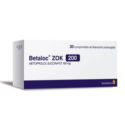 Betaloc Zok 200 mg x 30 Comprimidos De Liberacion Prolongada