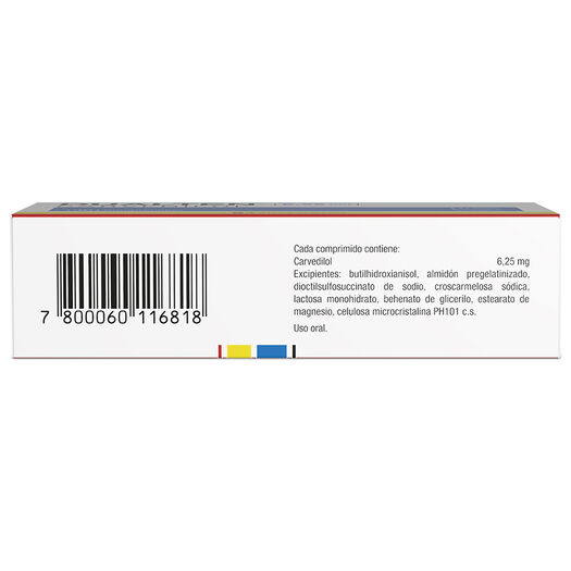 DUALTEN Carvedilol 6,25 mg 30 comprimidos, , large image number 1
