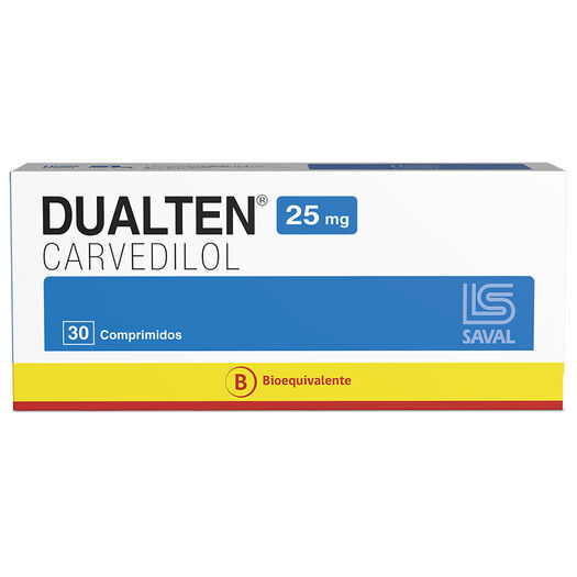 DUALTEN Carvedilol 25 mg 30 comprimidos, , large image number 0