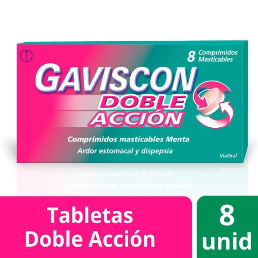 Gaviscon Comprimidos Masticables Doble Acción x8, , large image number 0