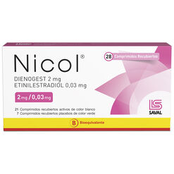 NICOL Dienogest 2,00 mg Etinilestradiol 0,03 mg 28 comprimidos