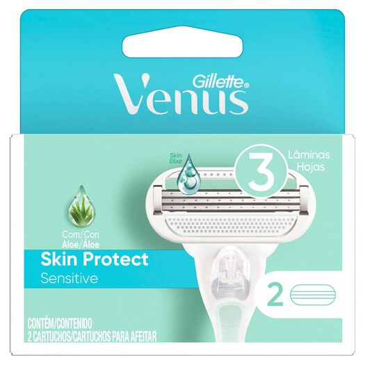 Repuesto Maquina De Afeitar Venus Skin Protect Sensitive Con Aloe Y Skinelixir, 2 Unidades, , large image number 4