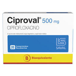 CIPROVAL Ciprofloxacino 500 mg 20 comprimidos