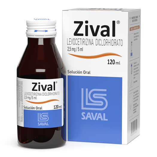  ZIVAL JARABE Levocetirizina Diclorhidrato 2,5 mg 120 ml, , large image number 0