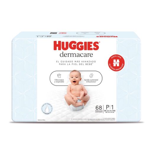 Pañal Huggies Dermacare Pequeño 68 Un, , large image number 0