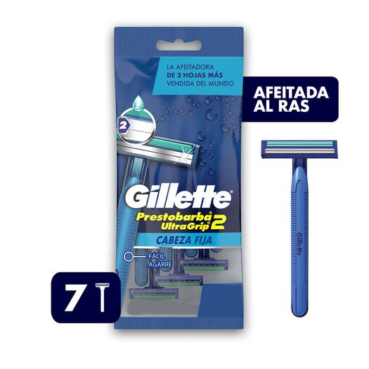 Máquina De Afeitar Desechable Gillette Prestobarba Ultragrip2 Con Cabezal Fijo, 7 Unidades, , large image number 0