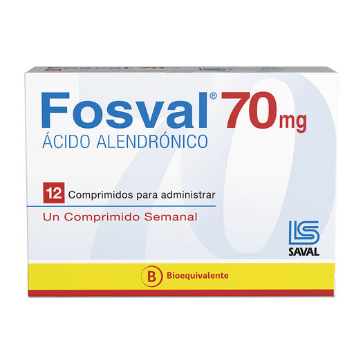 FOSVAL Ácido Alendrónico 70 mg 12 comprimidos, , large image number 0