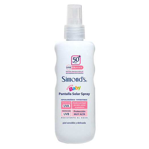 Simonds Pantalla Solar SPF 50+ Baby Hipoalergenico Spray x 190 mL, , large image number 0