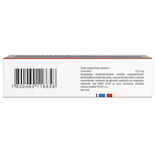  DUALTEN Carvedilol 12,5 mg 30 comprimidos, , large image number 1