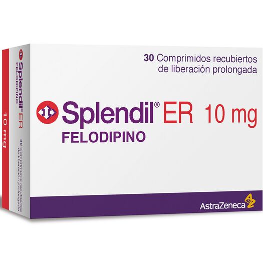 Splendil ER 10 mg x 30 Comprimidos Recubiertos de Liberacion Prolongada, , large image number 0